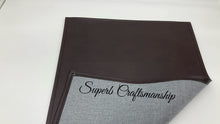 Cargar imagen en el visor de la galería, Chocolate Brown Vinyl Headrest Cover 17x27
