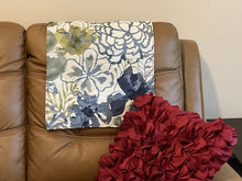 Load image into Gallery viewer, Headrest Cover for recliners with Blue Flower design. By: Bittlemen Furniture