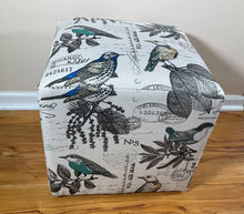 Cargar imagen en el visor de la galería, Cube Ottoman Bird Stamp design 17x17x17