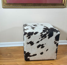 Load image into Gallery viewer, Ottoman Cube Cow print design 17x17x17
