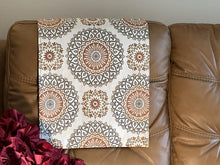 Load image into Gallery viewer, Headrest Cover for Furniture with  Rust Colored Medallion Imprint on This Slipcover