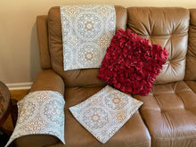 Cargar imagen en el visor de la galería, Arm Rest Covers &quot; Brown Medallion&quot; Design
