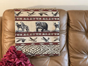 Headrest Cover for Furniture with Bear & Geese Themed Design- Slipcover