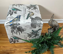 Load image into Gallery viewer, Cube Ottoman Bird Stamp design 17x17x17

