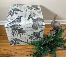 Load image into Gallery viewer, Cube Ottoman Bird Stamp design 17x17x17
