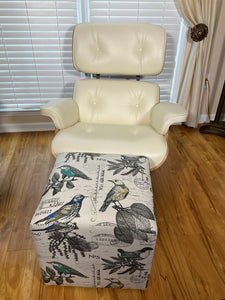 Cube Ottoman Bird Stamp design 17x17x17