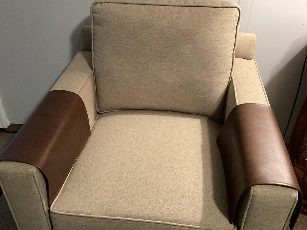 Set of Vinyl Armrest Covers- BROWN