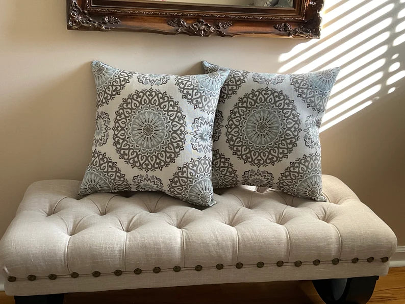 Set of Decorative Pillows- Blue Medallion