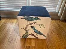 Load image into Gallery viewer, Ottoman with Three Bird design 17x17x17
