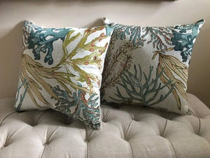 Two Pillows for furniture :Seaweed Design"