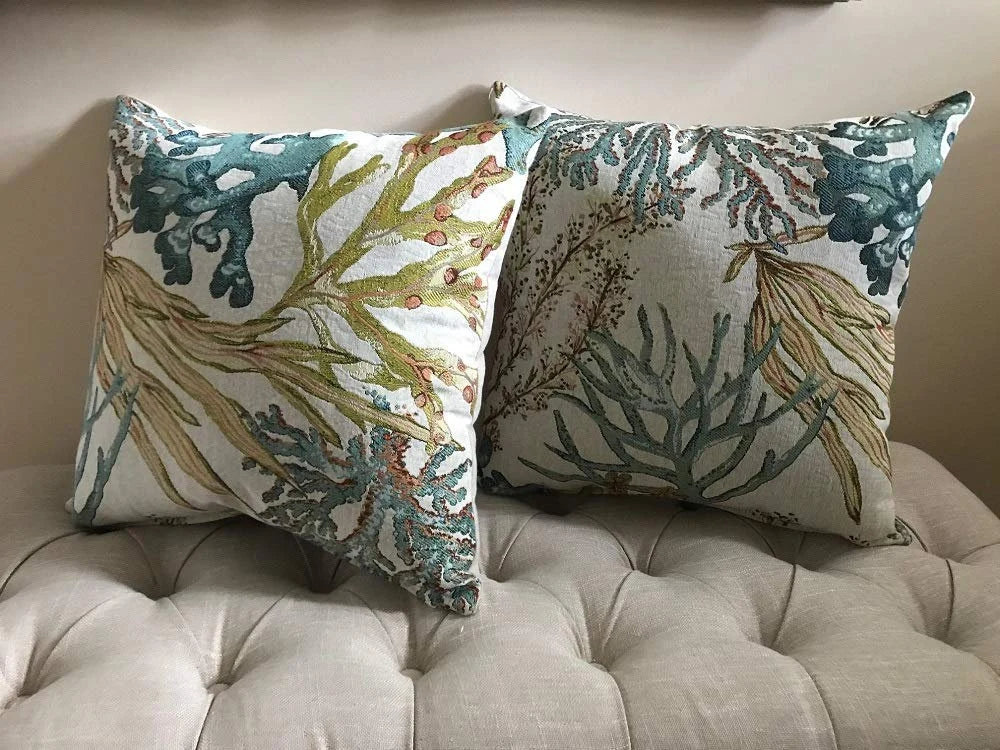 Two Pillows for furniture :Seaweed Design