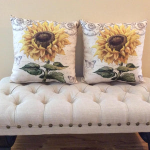 Two Sunflower Pillows for furniture